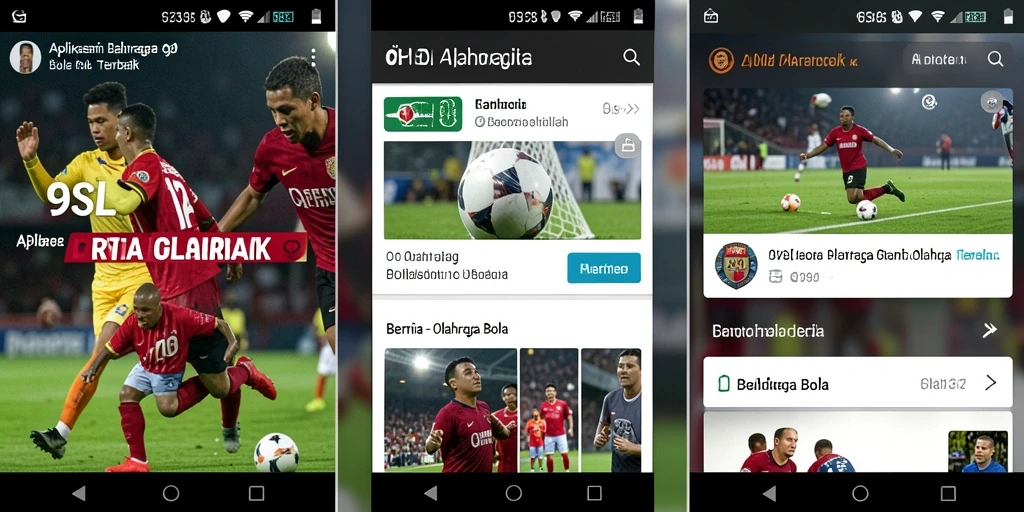 Tampilan antarmuka aplikasi 9SL dengan fitur berita sepak bola.
