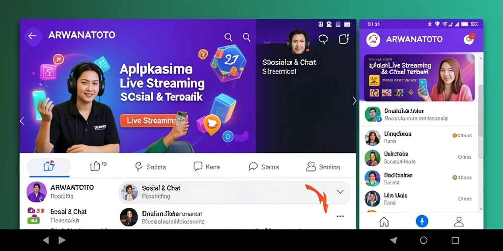 Antarmuka pengguna ARWANATOTO yang intuitif dan menarik untuk Live Streaming.