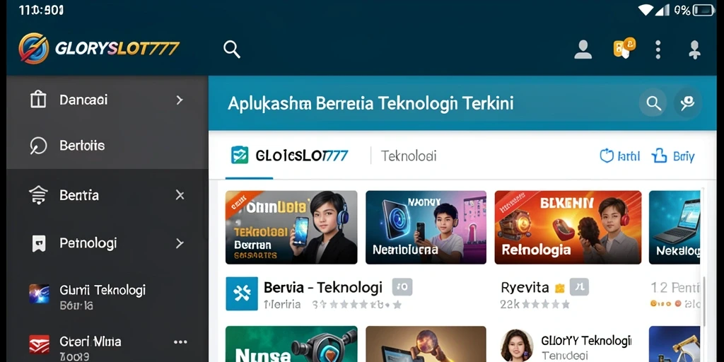 Tampilan antarmuka GLORYSLOT777 yang modern dan informatif.