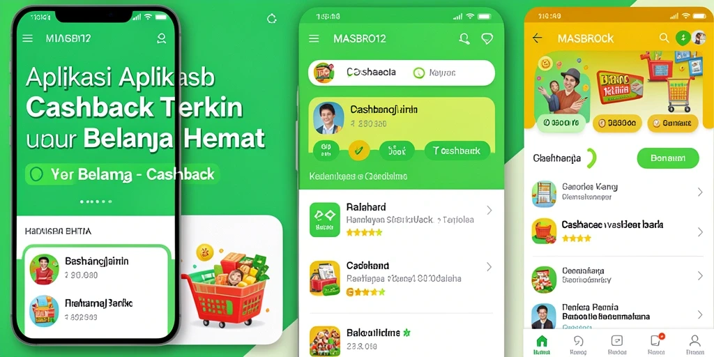 Tampilan antarmuka aplikasi MASBRO12 untuk cashback yang menarik.