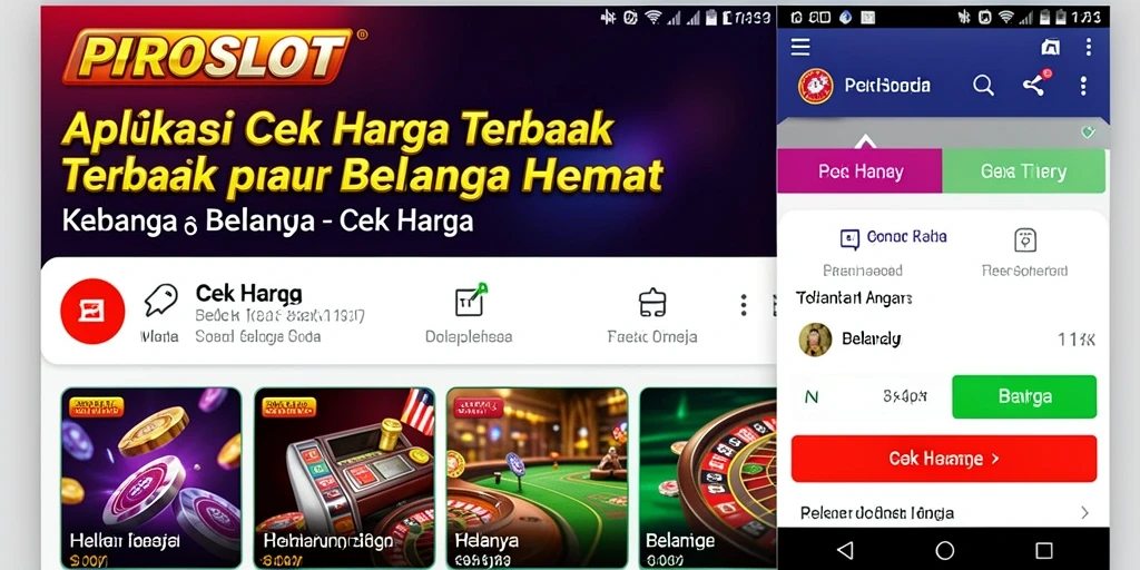 Tampilan antarmuka PROSLOT yang sederhana dan menarik untuk mencari harga.